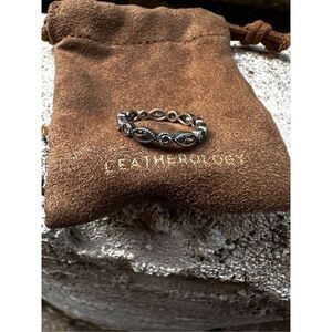 Pandora Sterling Silver CZ Eternity Band Ring sz 8 1/4